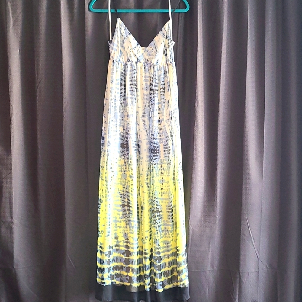 Cream/Green/Blue Maxi Dress